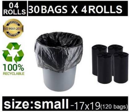 orgo BIODEGRADABLE DUSTBIN BAG ROLL SIZE -17*19[4 ROLL] Small 10L L Garbage Bag  Pack Of 120