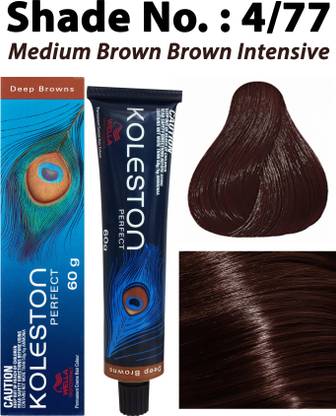 Wella Professionals Koleston Perfect Deep Browns Hair Color 4/77 Colorant Tube 60g , Medium Brown Brown Intensive