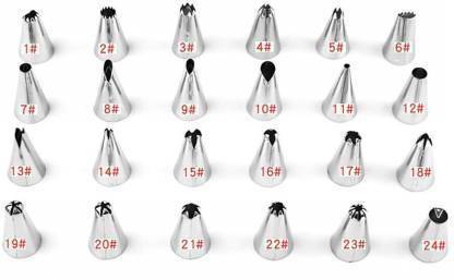 FULLY 24 PCS NOZZLE Steel Multi-opening Icing Nozzle