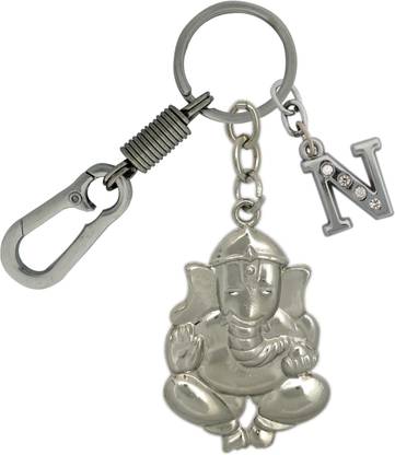 HANDSOME ISK Lord Ganesha Blessings Attractive Metallic design with Latter N and High Quality Locking Lock, you can also use as a Perfect way for carrying your Car, Bike, Scuty, Home or Office keys in style also it’s a Creative Gift you can give to your love once Key Chain