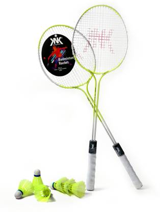 KNK Badminton Racket Set of 2 Multicolour Double Shaft Badminton Kit