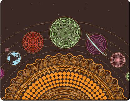 HOMYA Zune Solar System Abstract Design 3D Print High Resolution Non Slip Base Mousepad
