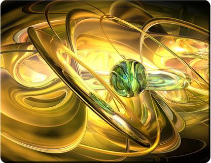 HOMYA abstract Emerald Green and Gold Design 3D Print High Resolution Non Slip Base Mousepad
