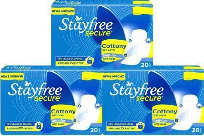 STAYFREE Secure Cottony Soft Regular Sanitary Pad Sanitary Pad