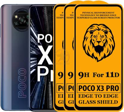 SEVEN7STAR Edge To Edge Tempered Glass for Poco X3 Pro