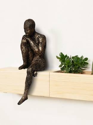 eCraftIndia Man Sitting in Thinking Position Handcrafted Decorative Showpiece Decorative Showpiece  -  27 cm