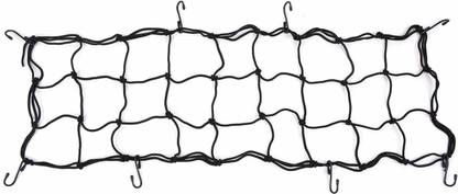 AUTONEST Cargo Net, Motorcycle Bungee Mesh Cord with 6 Hooks Adjustable Black Vehicle Cargo Net