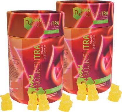 Neiss Labs Ltd Nourishtra Vitamin D, Bone Health, 30 Vegetarian Gummies, Lemon flavour