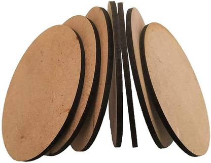 DI-KRAFT Plain Round Circle MDF Blank Coasters, Set of 20, for DIY, Artwork, Decoupage, Do-it-Yourself Size: 95mm Pine Wood Veneer