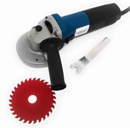 Hypermax HM-AG-100B Heavy Duty Machine with Wood Cutting Blade 4-inch wheels for cutting grinding buffing application (710 Watt & 13000 RPM) Angle Grinder