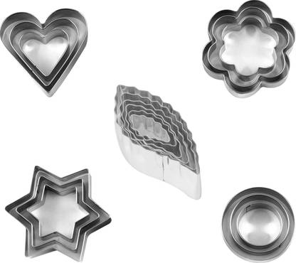 Klassic Combo/Star-Flower-Round-Heart-Leaf Biscuit Cutter Set Pack of (Set of 18) Cookie Cutter