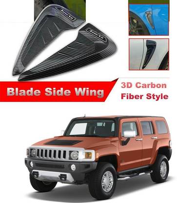 PRTEK Emblem Shark Gills Side Air Flow Fender Vent Decoration Cover Trim for BMW X5 f15 X5M F85 2014-2018 (Carbon Fiber) Compatible With Hummer H2 Car Side Beading