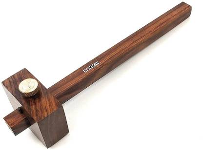 Homdum Wood 9 inch Marking Tool & woodworking Gauge scale for wood crafting Used Prior to Sawing, Chiseling and Cutting for Carpenters Engineers Made of Polished Wood and Brass Nut. Marking Gauge
