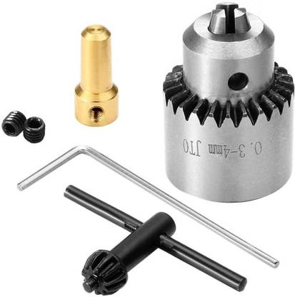 Gadariya King Mini Electric Drill Chuck 0.3-4mm JTO Taper Mounted Lathe for 1/8 Inch/ 3.17mm Motor Shaft Electric Drill With Key