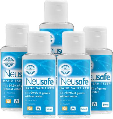 Neusafe With 70% isopropyl Alcohol based, Aloevera and Glycerin  Bottle Hand Sanitizer Bottle
