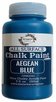 Get Inspired Aegean Blue All surface Super Matte Chalk Paint 150ml - Blue Chalk Paint