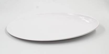 INAYA HOUSE Melamine Platter White17'' Platter for Serving Food and Starters Platter Serving Plate for Home , Restaurant , Cafe , (Shell Platter White) Dinner Plate