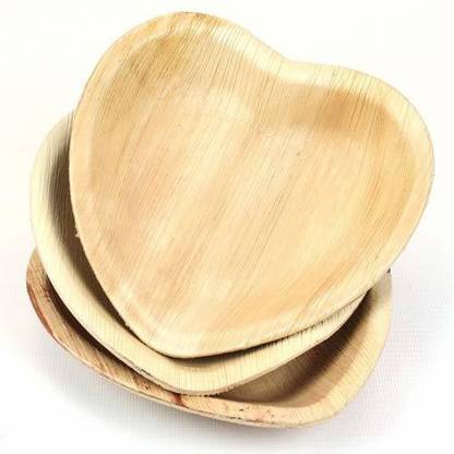 Raj Rajeshwari Traders 6 Inch Heart Shaped Disposable Areca Leaf Plate Half Plate