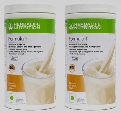 Herbalife Nutrition Formula 1 Nutritional Shake Mix - Banana Caramel Flavor 500g ( Pack Of 2 ) Plant-Based Protein