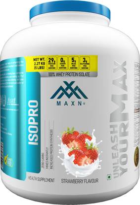 maxn 100% Whey Protein Isolate Strawberry Flavored Protein Powder, 5 lbs Whey Protein