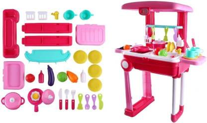 WONDER CREATURES 2 in 1 Little Chef Kitchen Pretend Playset With Light & Sound For Kids