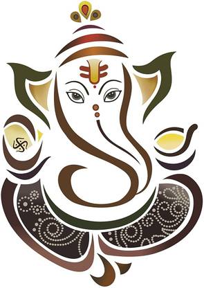(RNG) 70 cm RNG Religious 'Modern Elegant 3D My Friend Ganesha God Ganpati ' Colourful God Wall Sticker (PVC Vinyl, 50 cm x 70 cm, Multicolour) Self Adhesive Sticker