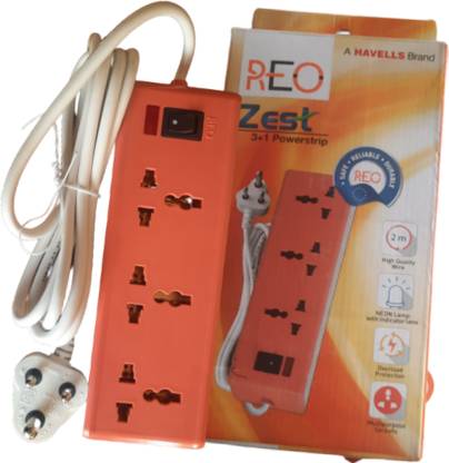 REO Zest 3+1 Powerstrip 2 meter 3  Socket Extension Boards