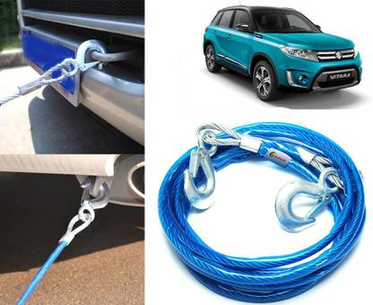 Selifaur 10MT217 - 10mm Heavy Duty 4Mtr 6000kgs Car Auto Full Steel Towing Tow Cable Rope For Grand Vitara 4 m Towing Cable