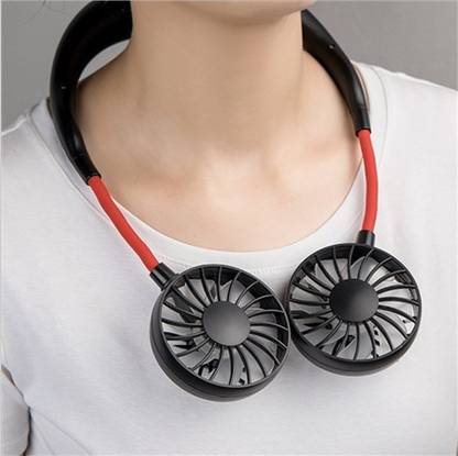 Hridaan Neck Fan Small Personal Fan Battery Operated for Hands Free Cooling, Portable Fan Rechargeable with Mini USB, Wearable Hanging Necklace Fan 1058 USB Fan