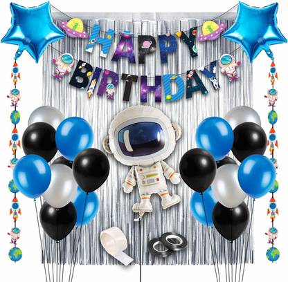Festiko Space Birthday Party Decoration,Space Themed Party Supplies, Space Birthday Balloon Decorations, Astronaut Birthday Galaxy Theme Party Decoration