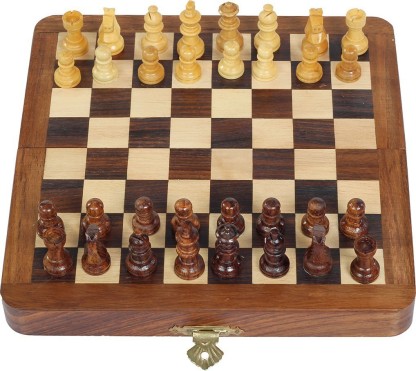 7'' Magnetic Travel Pocket Chess Set  Folding Game Board Handmade India Gift 