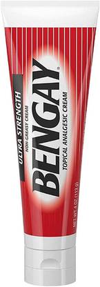 Bengay Ultra Strength Topical Pain Relief Cream, Non-Greasy Topical Analgesic for Minor Arthritis, Muscle, Joint, and Back Pain, Camphor, Menthol & Methyl Salicylate, 4 oz (MADE IN USA) Cream