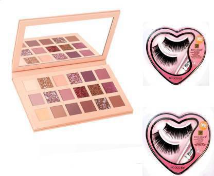 FUSION FLY Professional Combo of Nude Eye Shadow Palette & heart eye lashes with glue