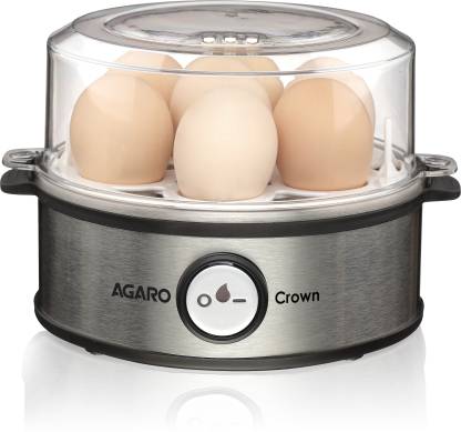 AGARO CROWN EGG BOILDER 360 WATTS WITH STEEL BASE & BPA FREE LID (Steel) 33431 Egg Cooker