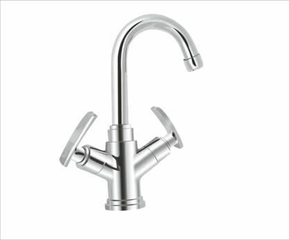Easyhome Furnish EBF-LE1010-1 Brass 2 in 1 Basin Mixer taps for bathroom wash basin (Chrome Finish, Anti Rust) Mixer Faucet