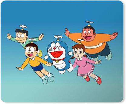 Chiraiyaa Doraemon-Flying-Friends-Mousepad-Rectangle-171 Non Slip Base Mousepad