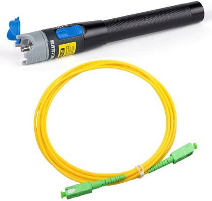 Techtest Visual Fault Locator 10MW Fiber Optic Cable Tester with 2.5 Mm Universal Connector FC/SC/ST Adapter Pen for Catv Telecommunications Engineering Maintenance With Optical Fiber Patch Cord Cable 5M SC/APC - SC/APC Analog Multimeter