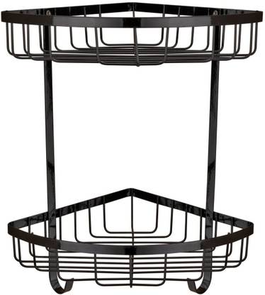 Flipkart SmartBuy 2 Tier Bathroom Corner Rack Storage Shelves/Kitchen Wall Shelf/Multi Purpose Storage Wall Mounted Stand for Bathroom and Kitchen Steel Wall Shelf