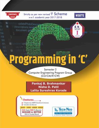 Programming In C ( Sem 2 Computer Eng. MSBTE Diploma )