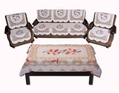 Super Textile Cotton 5 Seater Sofa Cover with Center Table Cover Sofa Fabric