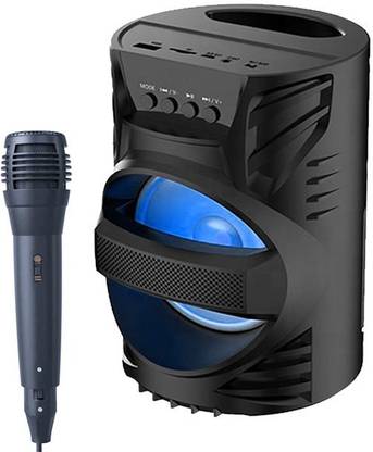 Musify WS-04 Wireless Led Disco Light subwoofer Sound System with DJ Light Carry Handle-Travel Speaker Support Bluetooth Speaker, FM Radio, USB, Micro SD Card Reader, AUX with { Free MIC } 10 W Bluetooth Speaker
