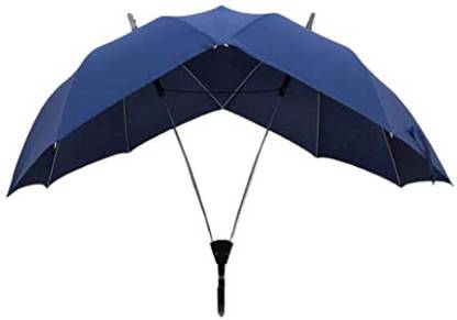 NYRWANA DELIVERING SMILES IN INIDA Dual Couple Umbrella for Rain and Sun Protection (Blue) Umbrella