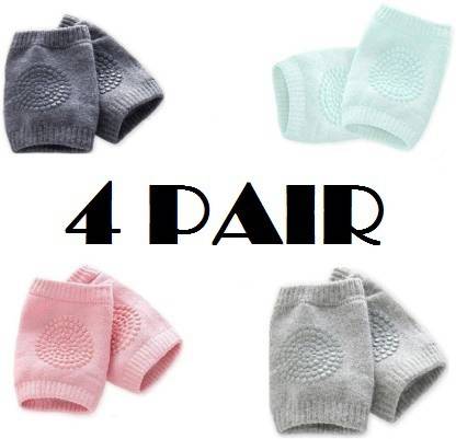 xsar 4 - Pair Baby Crawling Knee Pad Non-Slip Multi Color Baby Knee Pads, knee pad for children, knee pads for kids (Baby Knee Pads Combo Set Of 4 ) Multicolor Baby Knee Pads (LACE FINISH) Multicolor Baby Knee Pads