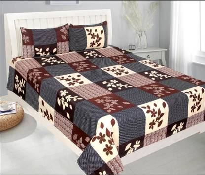 BeautifulGhar Creations 140 TC Polycotton Double Floral Flat Bedsheet