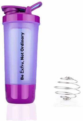 TORIVO Gym Protein Shaker Bottle with Stainless Steel Mixer Ball 600 ml (Multicolour) 600 ml Shaker