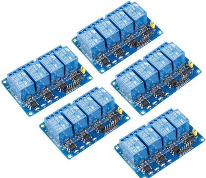 Aktronics 4 Channel 5V Relay Shield Module for Arduino R3 MEGA 2560 1280 DSP ARM PIC AVR STM32 Raspberry Pi (Pack of 5) Micro Controller Board Electronic Hobby Kit