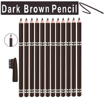 tanvi27 MATTE FINISH OR BOLD BROWN EYE BROW PEINCIL FOR ALL TYPE SKIN TONE WITH BRUSH SET OF 12