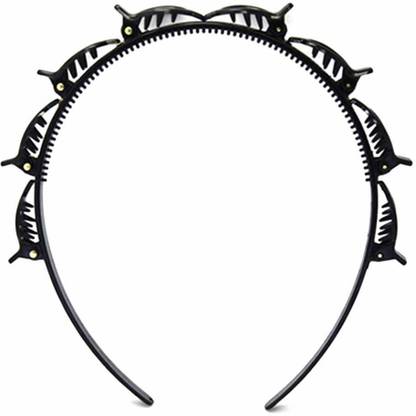 JHAJI Multi-Layer with Holes Bangs Headband Buckle Clip Hair Band Hair Clip Headband Hair Band