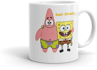 द मेहरा क्रिएशन Spongebob best friend cute funny coffee mug 11oz (325ml) सिरेमिक मग