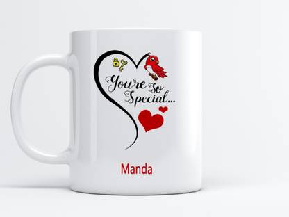 MM9E You Are So Special Manda Printed Coffee , I Love You Manda , Manda Name , Gift For Friends , Lovers , Valentine's day , Anniversary Gift , Happy Birthday Gift , Rakhi , Rakshabandhan , Happy Raakhi , Sister , Wife , Daughter , Women Day Gift Ceramic Coffee Mug
